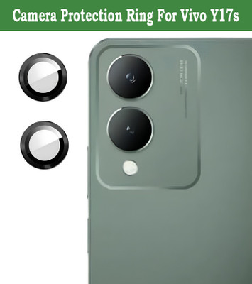 ZYXO Back Camera Lens Ring Guard Protector for Vivo Y17s [Black Metal Alloy Camera Ring with 9H Glass] Set of 1(Pack of: 2)