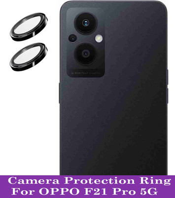 ZYXO Back Camera Lens Ring Guard Protector for OPPO F21 Pro 5G [Black Metal Alloy Camera Ring with Glass] Set of 1(Pack of: 2)