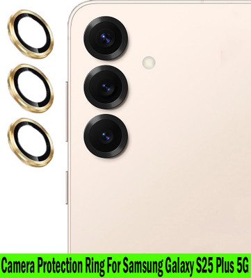 ZYXO Back Camera Lens Ring Guard Protector for Samsung Galaxy S25 Plus 5G [Gold Metal Ring with Glass] Set of 1(Pack of: 3)
