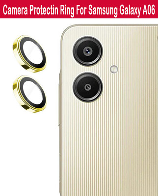 ZYXO Back Camera Lens Glass Protector for Samsung Galaxy A06 [Gold Metal Alloy Camera Ring with 9H Glass] Set of 1(Pack of: 2)