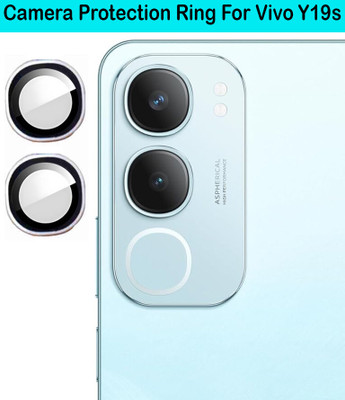 krezee Back Camera Lens Ring Guard Protector for Vivo Y19s [ Silver Metal Ring with 9H Glass] Set of 1(Pack of: 2)