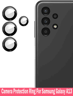 ZYXO Back Camera Lens Ring Guard Protector for Samsung Galaxy A13 [Black Metal Alloy Camera Ring with 9H Glass] Set of 1(Pack of: 4)