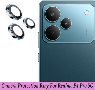 ZYXO Back Camera Lens Ring Guard Protector for Realme P4 Pro 5G [Blue Metal Alloy Camera Ring with Glass] Set of 1(Pack of: 3)