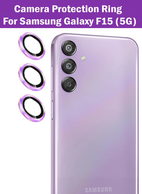 ZYXO Back Camera Lens Ring Guard Protector for Samsung Galaxy F15 5G [Lite Purple Metal Alloy Camera Ring with Glass] Set of 1(Pack of: 3)