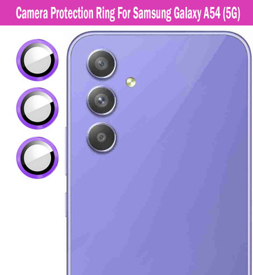ZYXO Back Camera Lens Ring Guard Protector for Samsung Galaxy A54 5G [purple Metal Alloy Camera Ring with 9H Glass] Set of 1(Pack of: 3)