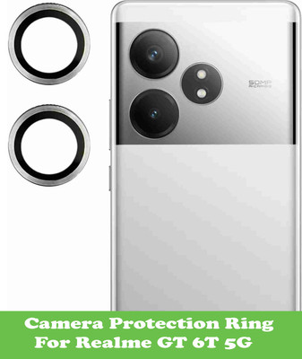 ZYXO Back Camera Lens Ring Guard Protector for Realme GT 6T 5G [Metal Alloy Camera Ring with 9H Glass] Set of 1(Pack of: 2)