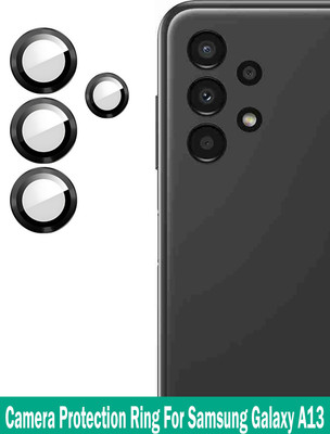 ZYXO Back Camera Lens Ring Guard Protector for Samsung Galaxy A13 [Black Metal Alloy Camera Ring with 9H Glass] Set of 1(Pack of: 4)