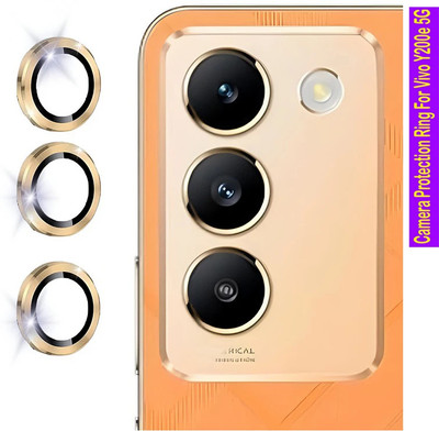 KREZEE Back Camera Lens Ring Guard Protector for Vivo Y200e 5G [Metal Alloy Camera Ring with 9H Glass] Set of 1(Pack of: 3)