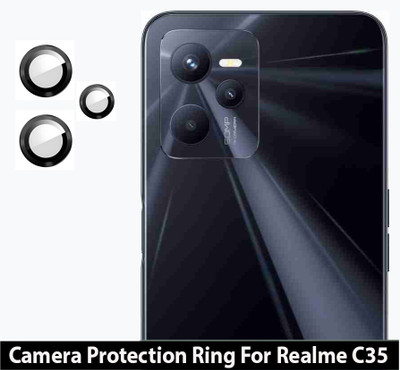 ZYXO Back Camera Lens Ring Guard Protector for Realme C35 [Metal Alloy Camera Ring with 9H Glass] Set of 1(Pack of: 3)