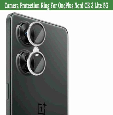 ZYXO Back Camera Lens Ring Guard Protector for OnePlus Nord CE 3 Lite 5G [Silver Metal Alloy Camera Ring with Glass] Set of 1(Pack of: 2)
