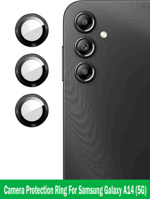 ZYXO Back Camera Lens Ring Guard Protector for Samsung Galaxy A14 5G [Black Metal Alloy Camera Ring with 9H Glass] Set of 1(Pack of: 3)