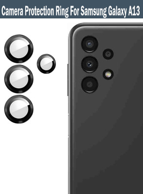 ZYXO Back Camera Lens Ring Guard Protector for Samsung Galaxy A13 [Black Metal Alloy Camera Ring with 9H Glass] Set of 1(Pack of: 4)