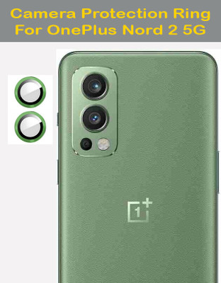 KREZEE Back Camera Lens Ring Guard Protector for OnePlus Nord 2 5G [Metal Alloy Camera Ring with 9H Glass] Set of 1(Pack of: 2)