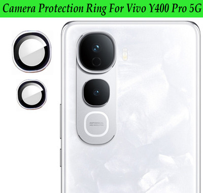 ZYXO Back Camera Lens Ring Guard Protector for Vivo Y400 Pro 5G [ Silver Metal Ring with 9H Glass] Set of 1(Pack of: 2)