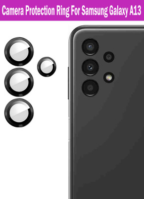 ZYXO Back Camera Lens Ring Guard Protector for Samsung Galaxy A13 [Black Metal Alloy Camera Ring with 9H Glass] Set of 1(Pack of: 4)