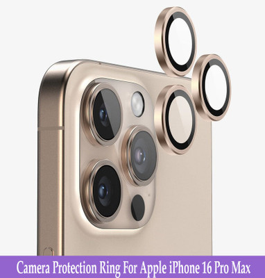 KREZEE Back Camera Lens Ring Guard Protector for iPhone 16 Pro Max [Titanium Brown Metal Alloy Camera Ring with Glass] Set of 1(Pack of: 3)
