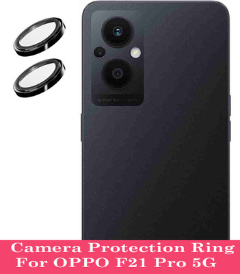 ZYXO Back Camera Lens Ring Guard Protector for OPPO F21 Pro 5G [Black Metal Alloy Camera Ring with Glass] Set of 1(Pack of: 2)