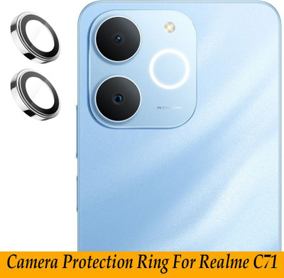 ZYXO Back Camera Lens Ring Guard Protector for Realme C71 [ Silver Metal Ring with 9H Glass] Set of 1(Pack of: 2)