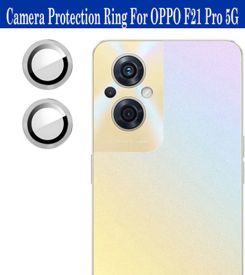 ZYXO Back Camera Lens Ring Guard Protector for OPPO F21 Pro 5G [Silver Metal Alloy Camera Ring with Glass] Set of 1(Pack of: 2)