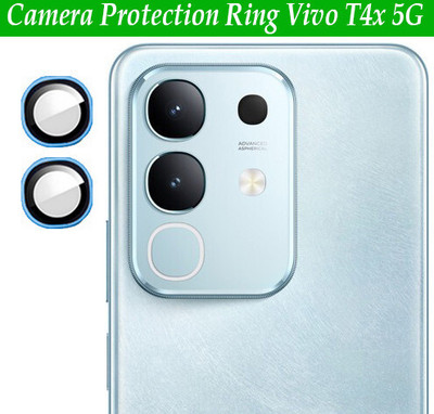 ZYXO Back Camera Lens Ring Guard Protector for Vivo T4x 5G [ Blue Metal Ring with 9H Glass] Set of 1(Pack of: 2)
