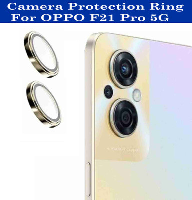 ZYXO Back Camera Lens Ring Guard Protector for OPPO F21 Pro 5G [Gold Metal Alloy Camera Ring with Glass] Set of 1(Pack of: 2)