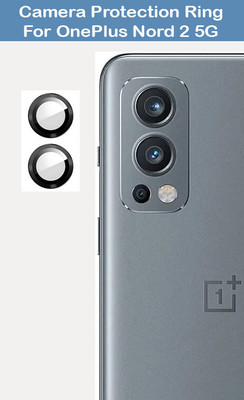 KREZEE Back Camera Lens Ring Guard Protector for OnePlus Nord 2 5G [Metal Alloy Camera Ring with 9H Glass] Set of 1(Pack of: 2)