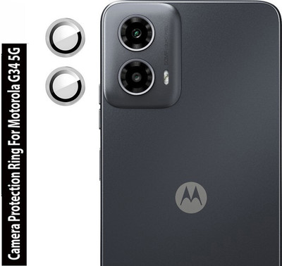 DC DEAL CLUES Back Camera Lens Ring Guard Protector for Motorola G34 5G [Metal Alloy Camera Ring with 9H Glass] Set of 1(Pack of: 2)