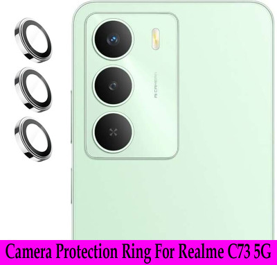 ZYXO Back Camera Lens Ring Guard Protector for Realme C73 5G [ Silver Metal Ring with 9H Glass] Set of 1(Pack of: 3)