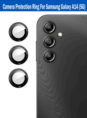 ZYXO Back Camera Lens Ring Guard Protector for Samsung Galaxy A14 5G [Black Metal Alloy Camera Ring with 9H Glass] Set of 1(Pack of: 3)