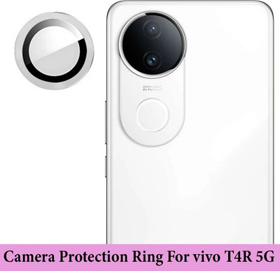 DC DEAL CLUES Back Camera Lens Ring Guard Protector for Vivo T4R 5G [Silver Metal Alloy Camera Ring with Glass] Set of 1(Pack of: 1)