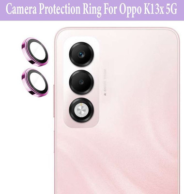 DC DEAL CLUES Back Camera Lens Ring Guard Protector for Oppo K13x 5G [ Rose Pink Metal Ring with 9H Glass] Set of 1(Pack of: 2)