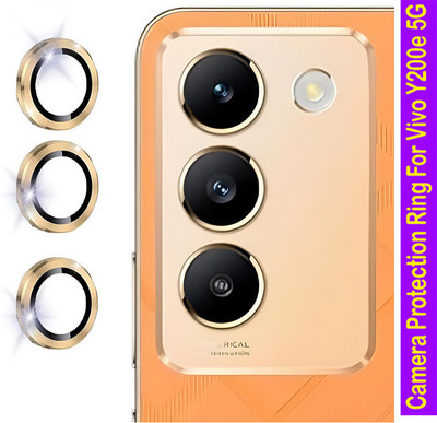 KREZEE Back Camera Lens Ring Guard Protector for Vivo Y200e 5G [Metal Alloy Camera Ring with 9H Glass] Set of 1(Pack of: 3)
