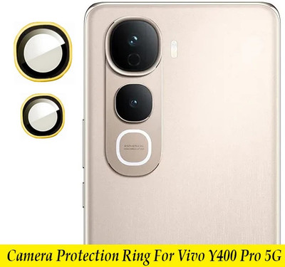 ZYXO Back Camera Lens Ring Guard Protector for Vivo Y400 Pro 5G [ Gold Metal Ring with 9H Glass] Set of 1(Pack of: 1)