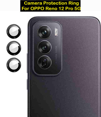 ZYXO Back Camera Lens Ring Guard Protector for OPPO Reno 12 Pro 5G [Metal Alloy Camera Ring with 9H Glass] Set of 1(Pack of: 3)
