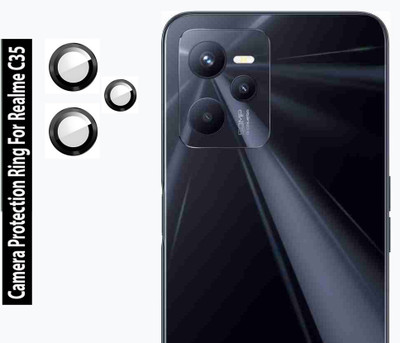 ZYXO Back Camera Lens Ring Guard Protector for Realme C35 [Metal Alloy Camera Ring with 9H Glass] Set of 1(Pack of: 3)