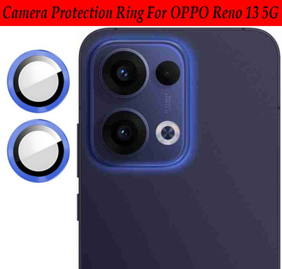 KREZEE Back Camera Lens Ring Guard Protector for OPPO Reno 13 5G [Blue Metal Alloy Camera Ring with 9H Glass] Set of 1(Pack of: 2)