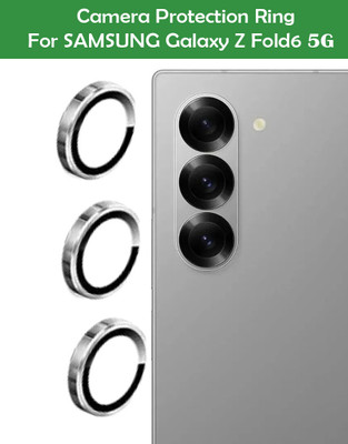KREZEE Back Camera Lens Ring Guard Protector for SAMSUNG Galaxy Z Fold6 5G [Silver Metal Alloy Camera Ring with Glass] Set of 1(Pack of: 3)