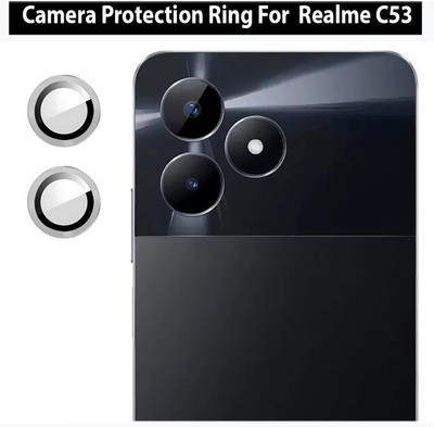 ZYXO Back Camera Lens Ring Guard Protector for Realme C53 [Metal Alloy Camera Ring with 9H Glass] Set of 1(Pack of: 2)