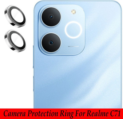 DC DEAL CLUES Back Camera Lens Ring Guard Protector for Realme C71 [ Silver Metal Ring with 9H Glass] Set of 1(Pack of: 2)