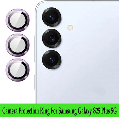 KREZEE Back Camera Lens Ring Guard Protector for Samsung Galaxy S25 Plus 5G [Purple Metal Ring with Glass] Set of 1(Pack of: 3)
