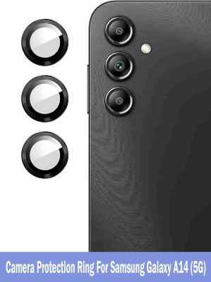 ZYXO Back Camera Lens Ring Guard Protector for Samsung Galaxy A14 5G [Black Metal Alloy Camera Ring with 9H Glass] Set of 1(Pack of: 3)