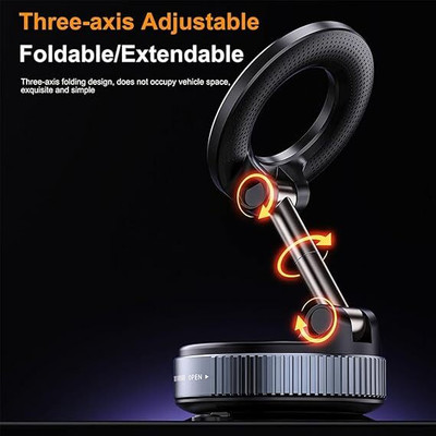 4uonly Phone Mount Foldable Vacuum Magnetic Phone Stand YHO41 Mobile Holder