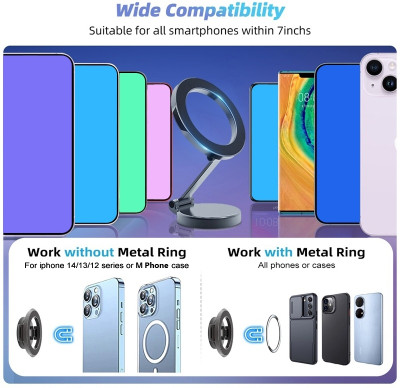 IMMUTABLE 1080-Angle Rotating Folding Magnetic Phone Holder Dashboard WSR24 Mobile Holder