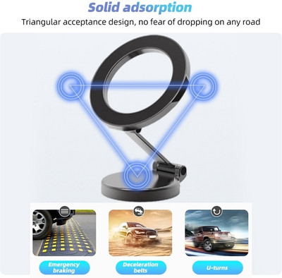 IMMUTABLE 1080-Angle Rotating Folding Magnetic Phone Holder Dashboard WSR23 Mobile Holder