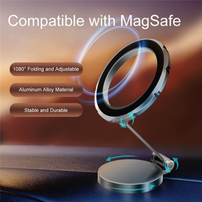 IMMUTABLE 1080-Angle Rotating Folding Magnetic Phone Holder Dashboard WSR33 Mobile Holder
