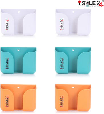 ISALE Wall Mount Mobile Charging Holder –6-Pack (Multicolour)|Self-Adhesive, Universal Mobile Holder
