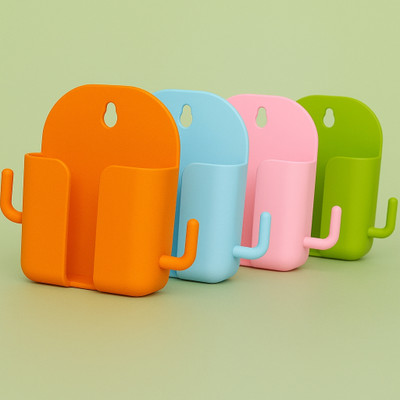 Jankinath enterprise Four Colored Wall Mounted Mobile Charging Holder For Home | Mobile Holder