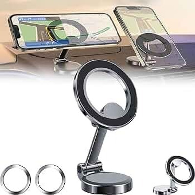 YOYOTRADERS Car Mobile Holder for Magnetic(Metal Black, Silver)