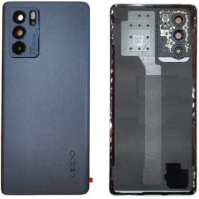 FixHub OPPO RENO 6 PRO Back Glass Panel Housing Body Compatible with Camera Lens Back Panel(STALLAR BLACK)