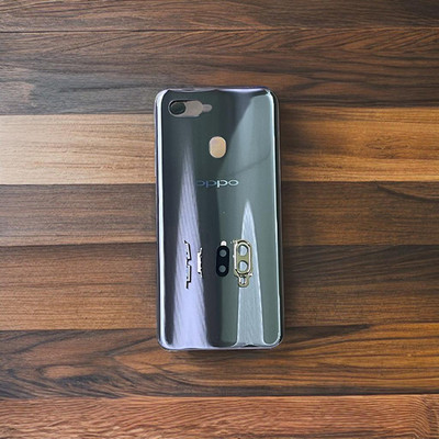 Ozgis Oppo A7 Battery Cover (With Outer Buttons & Camera Glass) Back Panel(Gold)